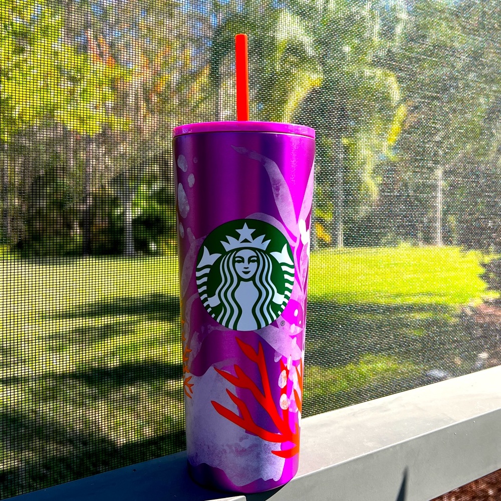 Starbucks Purple Under The Sea Coral Reef Stainless Steel Tumbler - Picture 2 of 2